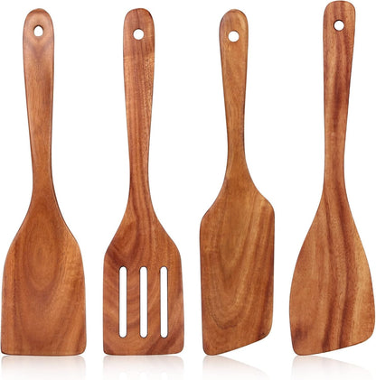 Non Toxic Wooden Spatula for Cooking Utensil Set Teak Kitchen Cooking Spoon1