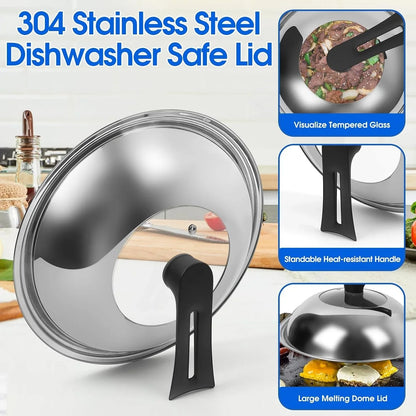 12.5 Inch Carbon Steel Wok for Electric, Induction and Gas Stoves (Lid, Spatula and User Guide Video Included)3