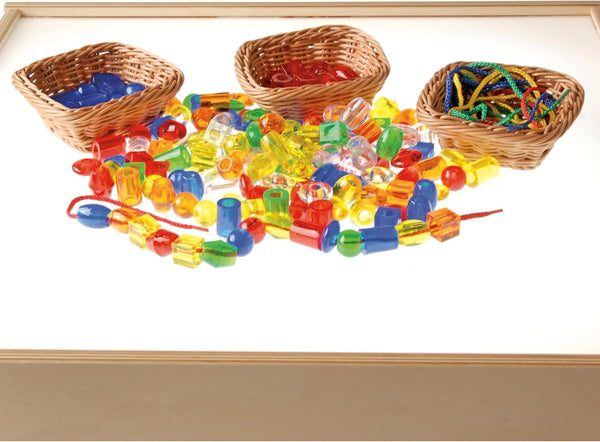 Set of Six 5" Square Plastic Woven Baskets for Storage or Sorting5