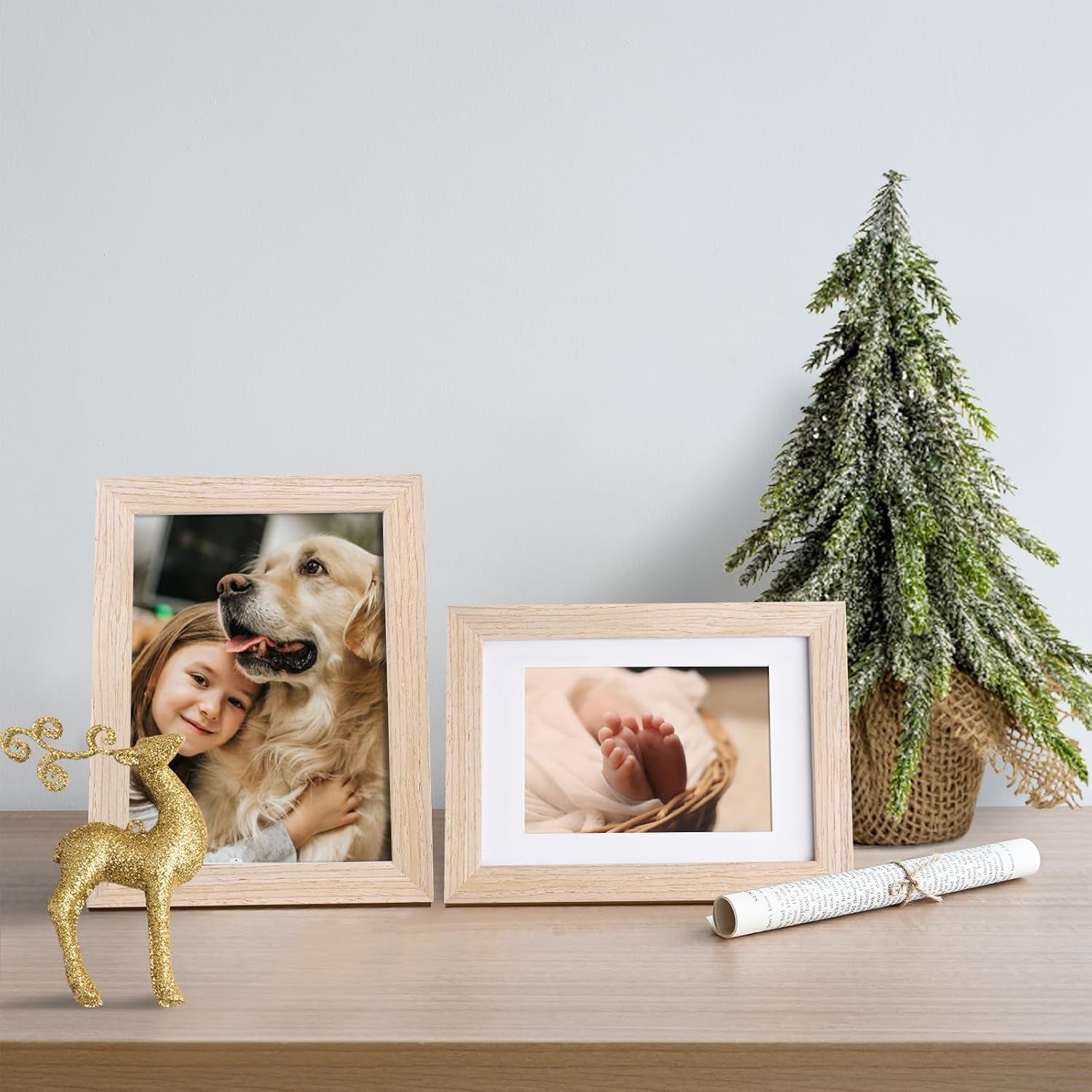 6x8-picture-frame-natural-solid-wood-frame-with-acrylic-plexiglass-for-pictures-4x6-with-mat-or-6x8-without-mat-tabletop-and-wall-mounting-display-photo-frame-1-pack