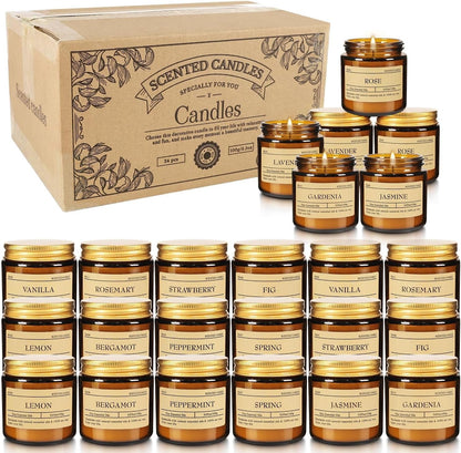 Scented Candle Set 24 Pack (3.05Oz Each) - Aromatherapy Candles with Essential Oils, Smokeless Soy Wax Candles in 12 Scents, Gift for Women/Mom, Valentine/Mother'S Day/Christmas/Birthday2