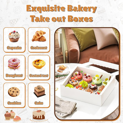 4 Pack White Cupcake Boxes, Hold 12 Count Cupcake, Cupcake Carriers4