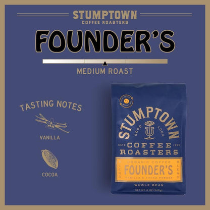 Stumptown Coffee Roasters, Founder'S Blend, 100% Arabica Coffee - Organic Whole Bean Coffee, 100% Arabica Coffee - 12 Ounce Bag, Flavor Notes of Vanilla and Cocoa Powder4