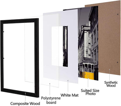 8X10 Picture Frames, Acrylic Cover, Black, Set of 102