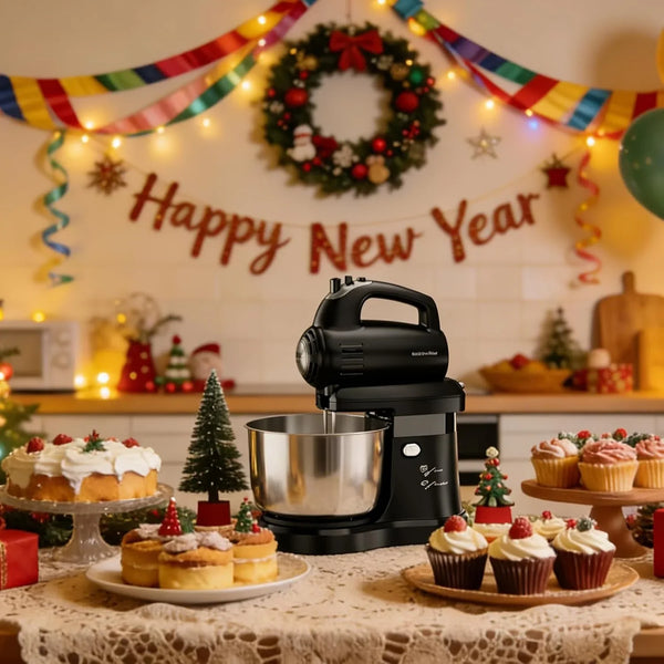 3.2QT 2-In-1 Stand Mixer, Electric Kitchen Mixer with Auto-Rotating Bowl & Tilt-Head, 5-Speed 250W Turbo Baking Machine for Beginners with Beater & Dough Hook for Cookie, Bread, Cake (Black)7