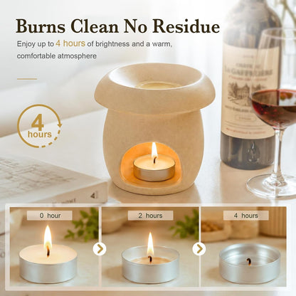 Tea Lights Candles 80 Pack, 4 Hour Palm Wax Tealights2