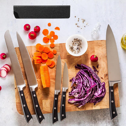 ABS Knife Cover Sleeves for 5" Santoku Knife, 6 Pack Knife Guard Blade Protector Universal Knife Sheath for Home Kitchen, Black6