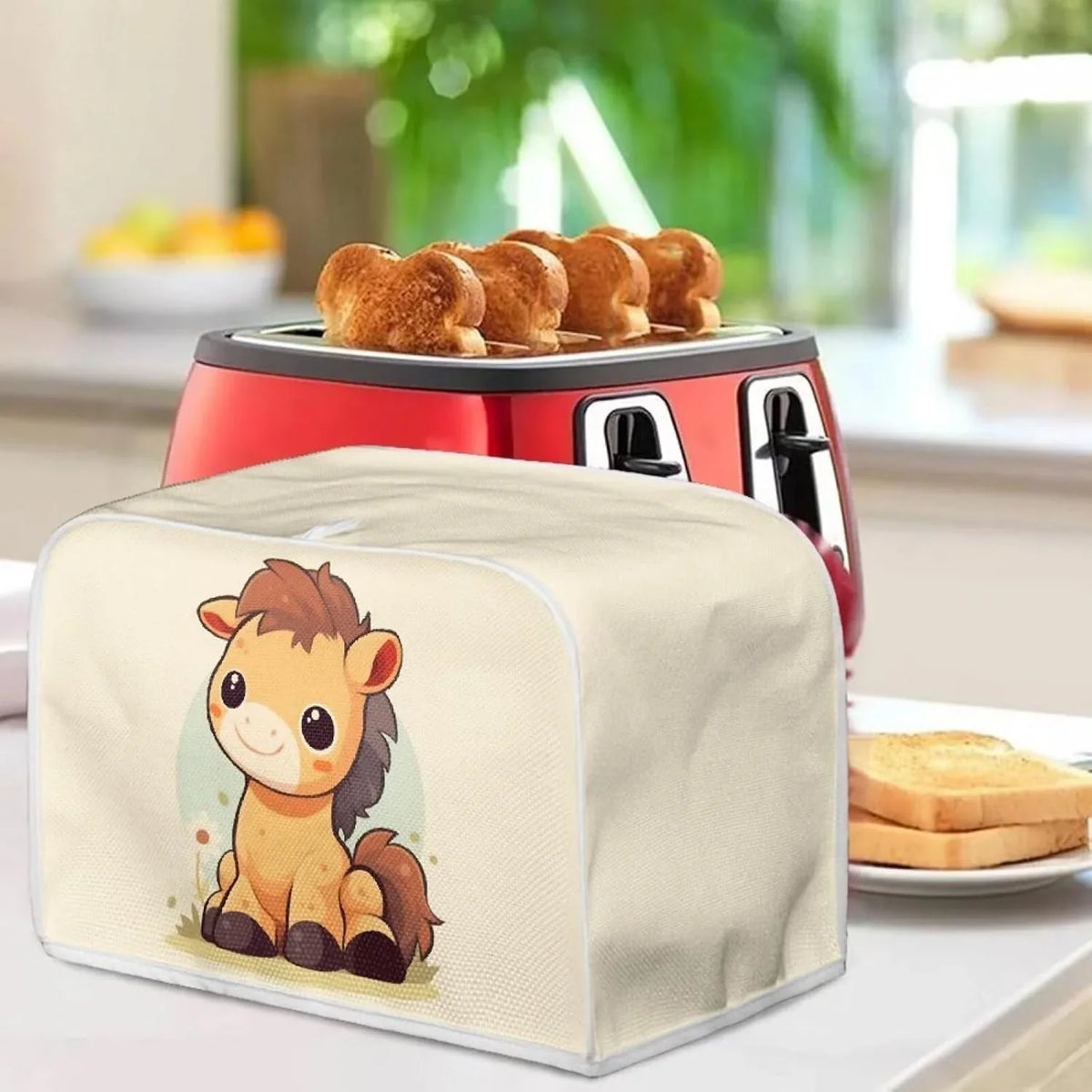 cartoon-horse-2-4-slice-slot-toaster-cover-cute-horses-bread-toaster-oven-funny-zoo-animal-with-woolen-ball-kitchen-appliance-cover-dustproof-for-standard-size-l