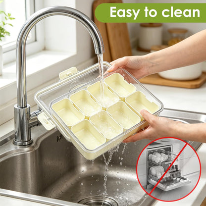 Divided Serving Tray with Lid and Handle,8 Compartments Snacks Box,Snack Fruit and Veggie Tray,Portable Platter for Candy Fruits Nuts Snack Party Entertaining Picnic (1 PCS)3