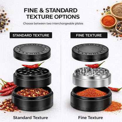 Large Manual Kitchen Spice & Seasoning Grinder, Dual Grind Plates for Fine & Medium Seasoning Texture2