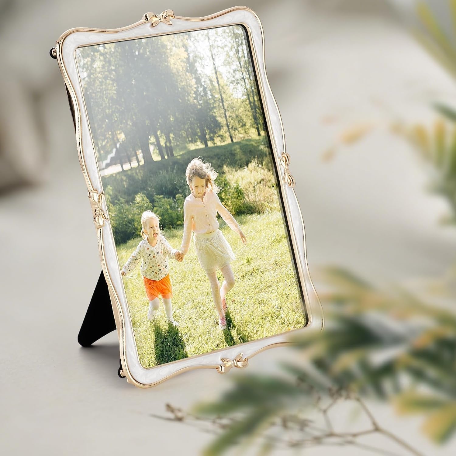 metal-bow-picture-frame-5x7-photo-frames-with-high-definition-glass-front-gift-ideas-tabletop-home-decorative-gold-white
