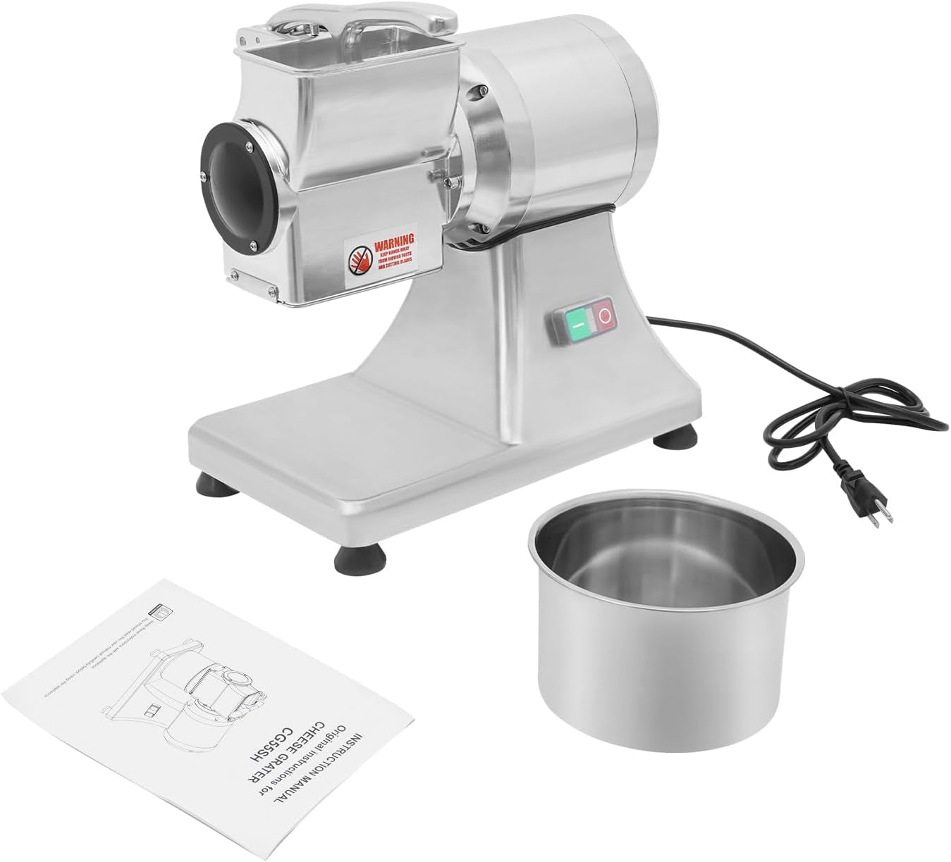 electric-cheese-grating-machine-550w-110v-multifunctional-automatic-vegetable-cutter-and-food-processor-stainless-steel-crushing-barrel-food-for-cheese-butter-bread-bran-88lbs-h-production