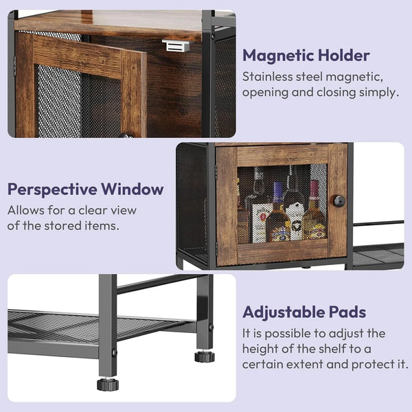 Coffee Bar Cabinet for Home - Farmhouse Coffee Stand Station Multi-Purpose Buffet Sideboard Cabinet with Drawers - Kitchen Bar Table for Living Room, Corner, Small Space, Espresso8