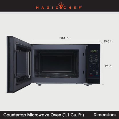 1.1 Cu. Ft. Countertop Microwave Oven, in Black with Gray Cavity | Digital Kitchen Appliance with One-Touch Cooking, Child Lock, Timer, Reheat, Defrost & 10 Power Levels2