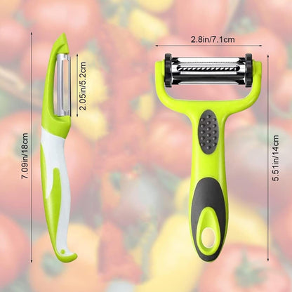 2 Pcs Food Grater for Fruits,With Julienne Slicer and Peeler,Stainless Steel Kitchen Tool,Vegetable Peeler,Handheld Kitchen Grater for Zester,Potato,Carrot,Cucumber5