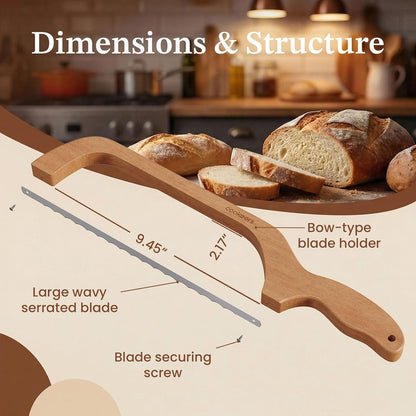 Sourdough Bow Bread Knife –Large Bread Slicer for Homemade Bread with Serrated Stainless Steel Blade, Even Slice Cutter for Baguettes, Bagels, Thoughtful Bread Lame,Gift for Bread Lovers6