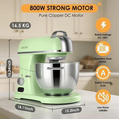 8.4QT Commercial Stand Mixer 800W with Aluminum Die Casting Meets the Standard of NSF/ANSI 8-2023, Mixers Kitchen Electric Stand Mixer with Stainless Steel 8L Bowl, Dough Hook, Whisk and Beater6