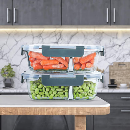10 Packs 30Oz Glass Meal Prep Containers 2 Compartments7