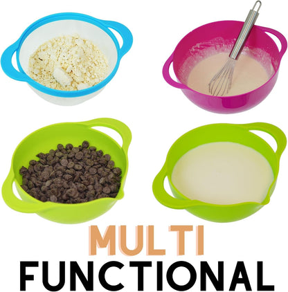 5-Piece Nesting Mixing Bowl Set with Colander, Sieve, Measuring Cup, and Juicer – Stackable Multi-Color Kitchen Set5