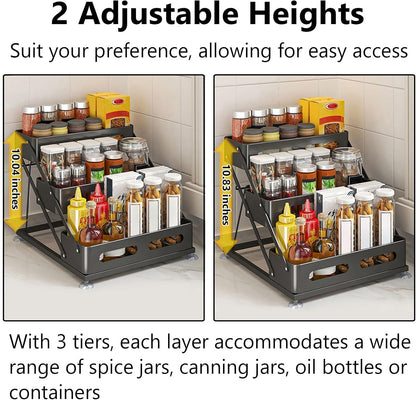 3 Tier Foldable Spice Rack, Black4