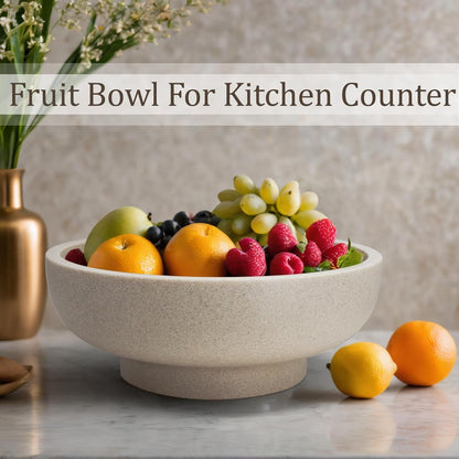 Decorative Bowl, Large Fruit Bowl, Sand Beige | Fruit Bowl for Kitchen Counter, Modern Resin Bowl for Home Decor, Key Holder for Entry Table4