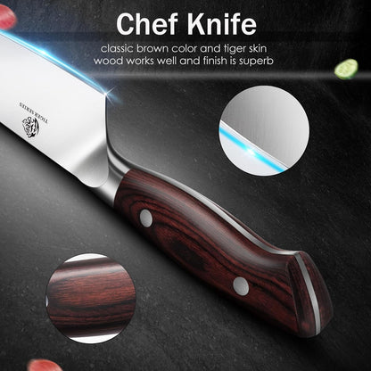 3 Piece Knife Set, High Carbon Stainless Steel and Pakkawood Handles3