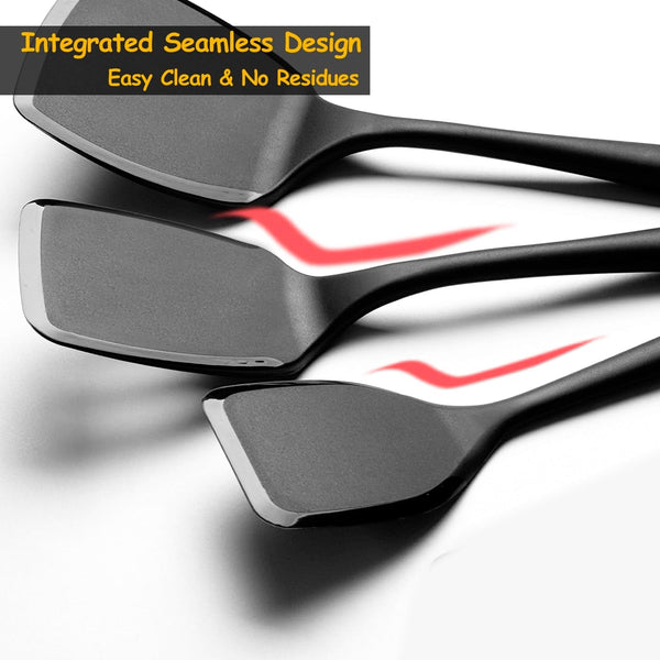 Silicone Spatula Set,600°F Heat Resistant Solid Turner, 2Pc Black5