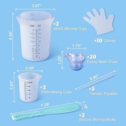 Silicone Measuring Cups, 450 Ml and 100 Ml Mixing Kit2