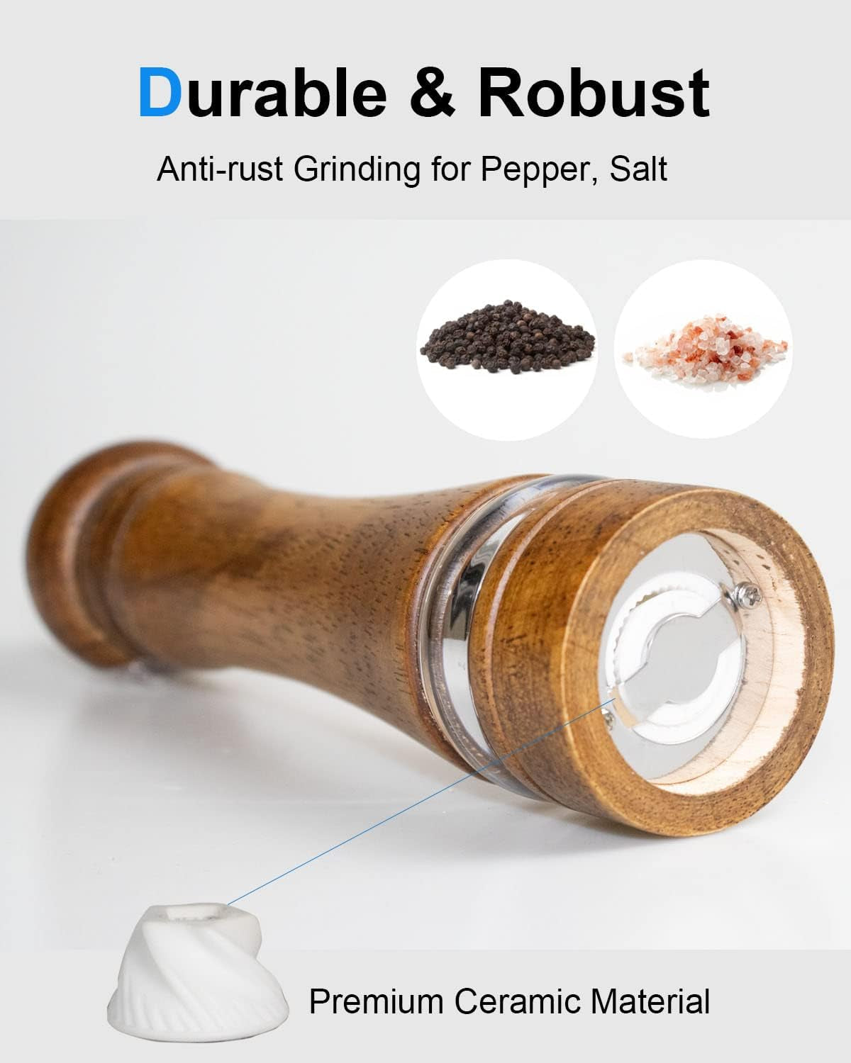 pepper-grinder-salt-grinder-wooden-pepper-mill-grinder-w-adjustable-coarse-8-inch-tall-wood-refillable-manual-pepper-grinder-mill-peppermill-for-black-peppercorn-easy-clean-w-cleaning-brush