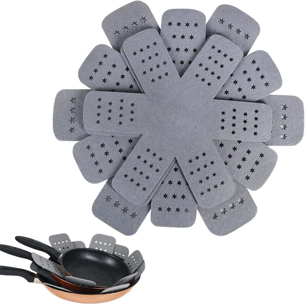 Pan and Pot Protectors, Larger & Thicker Pan Protectors with Stars, Set of 6 and 3 Different Sizes, Pot Protectors for Stacking and Protecting Your Cookware | 6-Piece Cookware Dividers with Stars Protect Pans, Pots, Bowls and Dishes from Scratches and Chipping When Stacked or Stored1