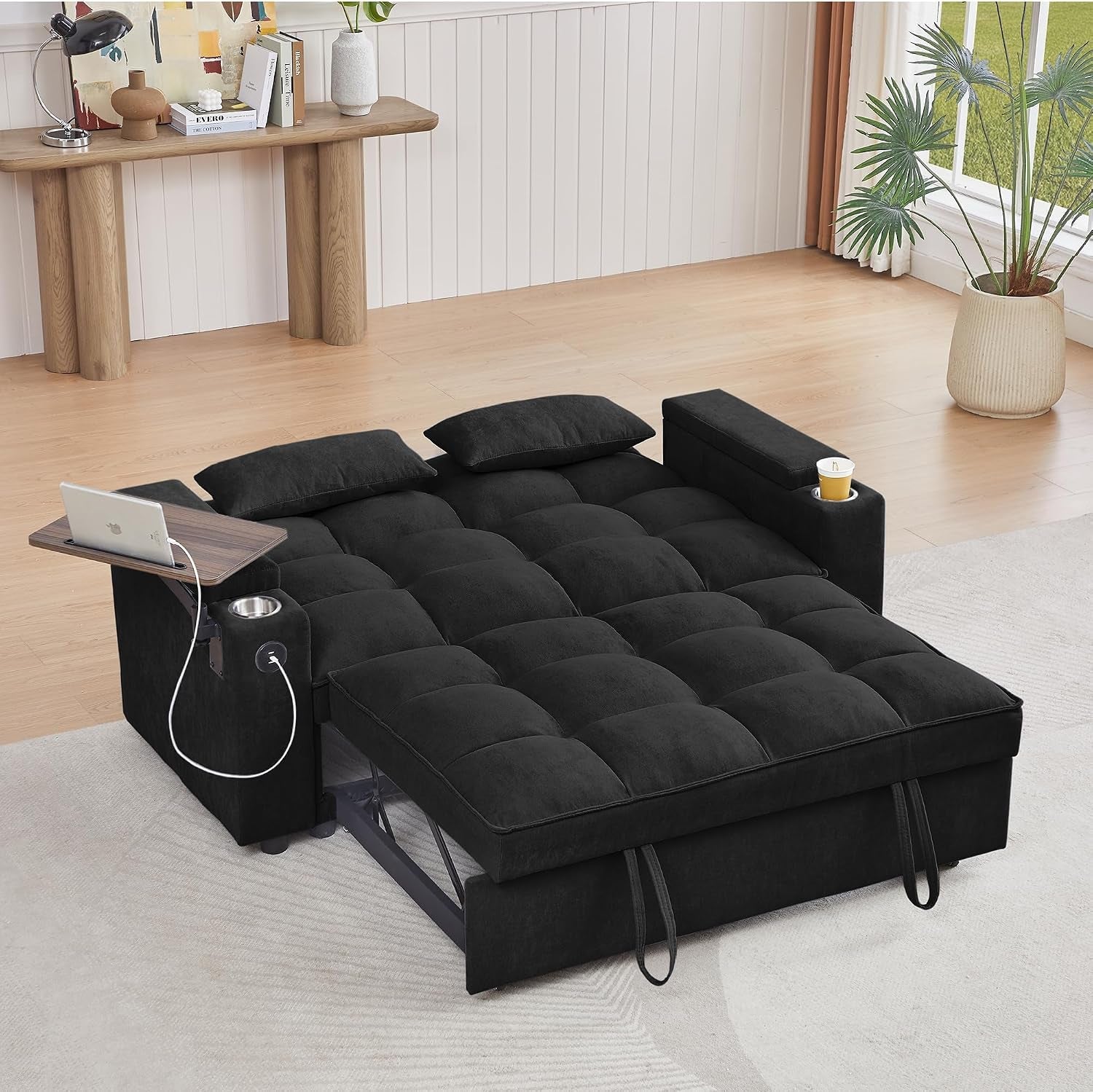 65-3-in-1-folding-convertible-sofa-bed-pullout-sofa-modern-chenille-fabric-360-swivel-side-table-easy-assembly-perfect-for-living-room-black