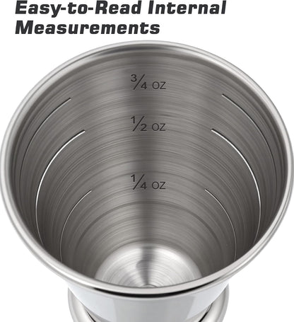2-Pack Stainless Steel Cocktail Jiggers – Japanese Style Double Measuring Cups for Bartending (1Oz/2Oz + 0.5Oz/1Oz)3