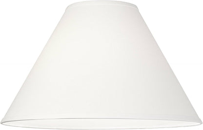 Large White Linen Chimney Lamp Shades 6X17X10 (Spider) Set of 2 | 6" Top X 17" Bottom X 10" High Replacement for Table + Floor Lamps Empire Shade Pre-Assembled Harp + Finial Fitting3