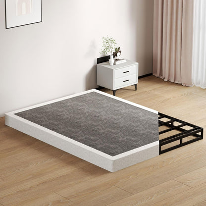 Queen Size Box Springs - 5 Inch Low Profile Mattress Foundation No Noise Heavy Duty Metal Basics Bed Base with Clean Fabric Cover, Easy Assembly1