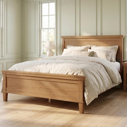 King Size Wood Platform Bed Frame with Headboard, Farmhouse Style6