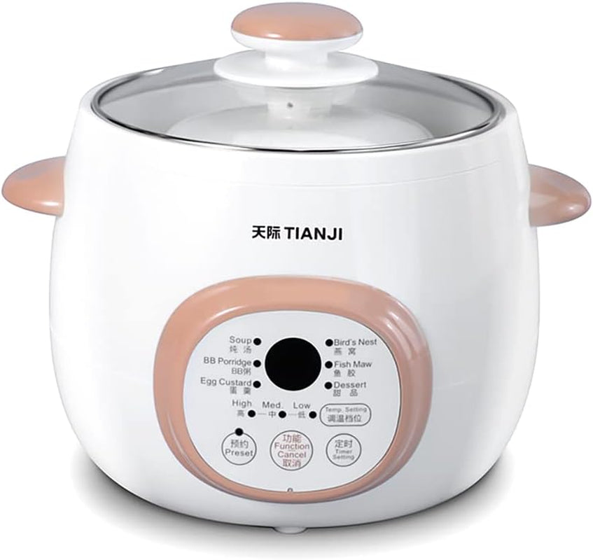 electric-stew-pot-ceramic-soup-porridge-cooker-slow-cookers-with-lid-1l-white