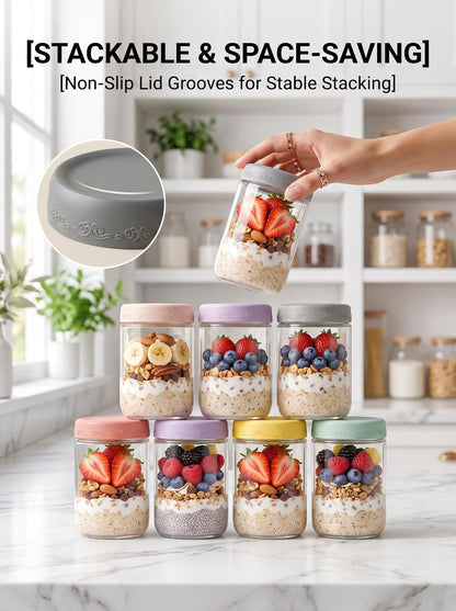 6-Pack 16 Oz Overnight Oats Containers with Lids5