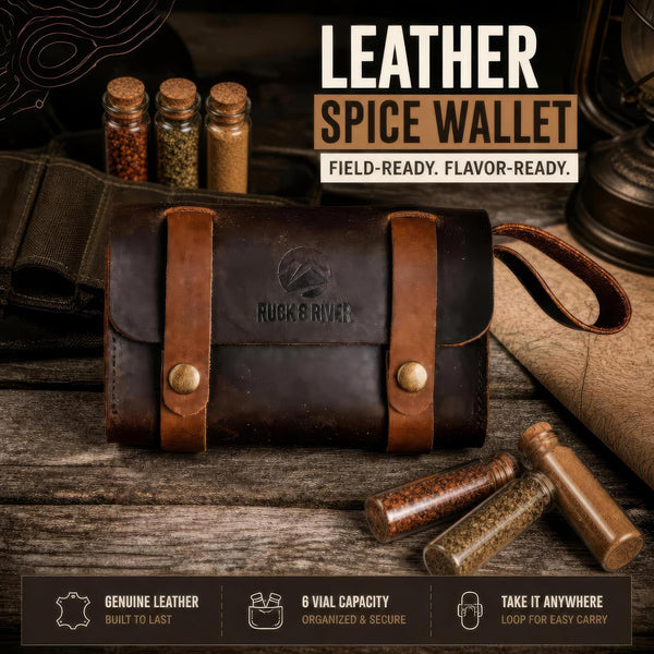 Leather Spice Wallet, Camping Spice Kit Travel Seasoning Rack2