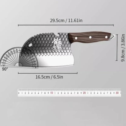 Meat Cleaver,Cleaver Knife Forged Chopper Household round Head Fish Cutting Knife, Kitchen Special Multi-Purpose Knife, Outdoor Knife, LAMAJIGA58442