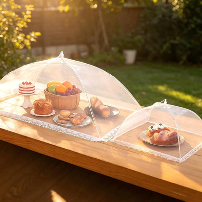 Food Covers for outside - 2 Extra Large (40 X 25 In) & 6 Large (17 X 17 In) Food Tents/Food Covers for Outdoors Mesh Screen, Picnic Pool Party Supplies, Pop-Up and Collapsible2