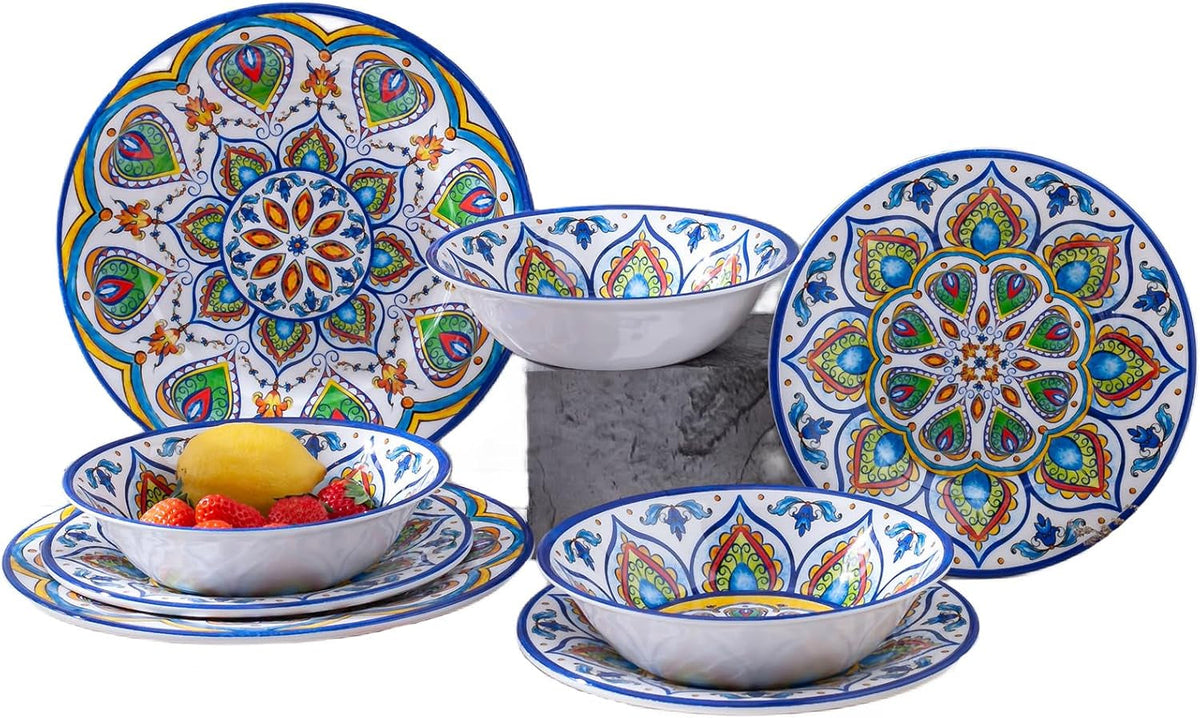 melamine-dinnerware-set-12-pcs-dinner-plates-bowls-sets-for-indoor-and-outdoor-use-durable-unbreakable-dishes-sets-dishwasher-safe-bpa-free-service-for-4