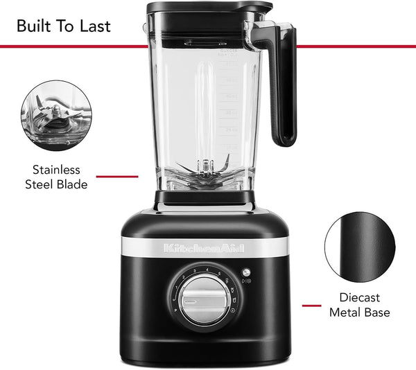 Kitchenaid K400 Variable Speed Blender W/Tamper, KSB4028, Black Matte | Preset Recipe Programs: Ice Crush, Icy Drinks, and Smoothie, 5-Speed Variable Speed Dial, Intelli-Speed Motor Control4