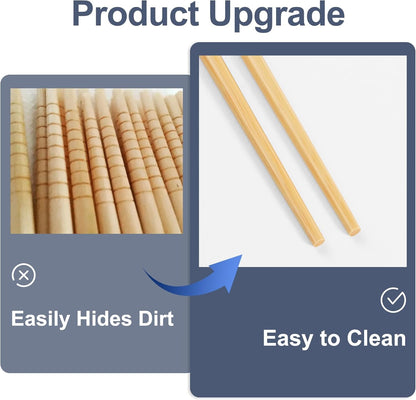 10Pairs Bamboo Chopsticks Reusable | Dishwasher Safe | Non Slip | Chinese -（9.45In）3