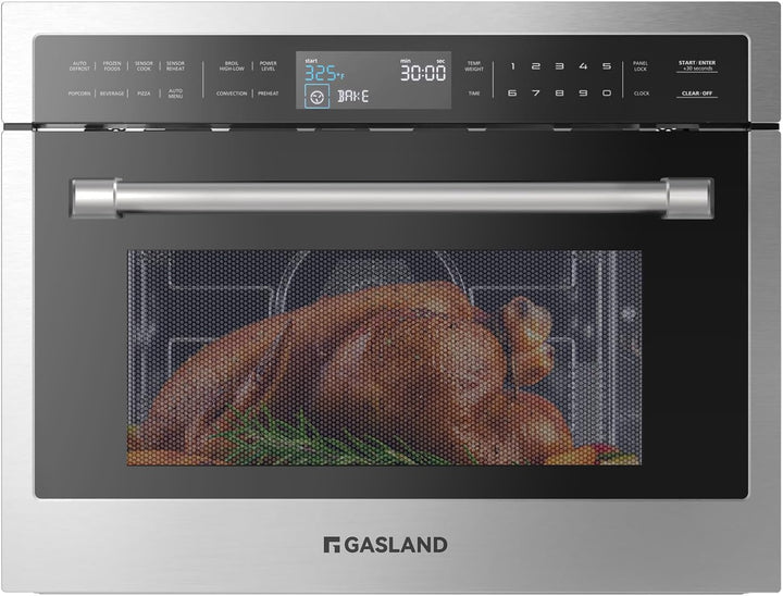 24 Inch Built in Microwave Oven, 1.6 Cu. Ft, 1000W, 11 Levels | Microwave and Convection Oven Combination with Sensor Cook, Touch Control, LCD Display, Stainless Steel