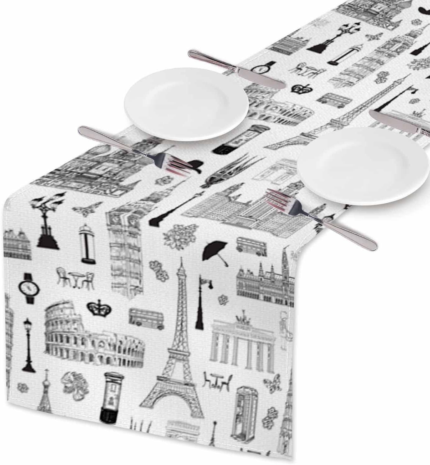table-runner-europe-travel-famous-places-hand-drawn-map-cotton-linen-table-runner-decoration-for-kitchen-family-dinner-table-holiday-party-farmhouse-style-13-x-72-inch