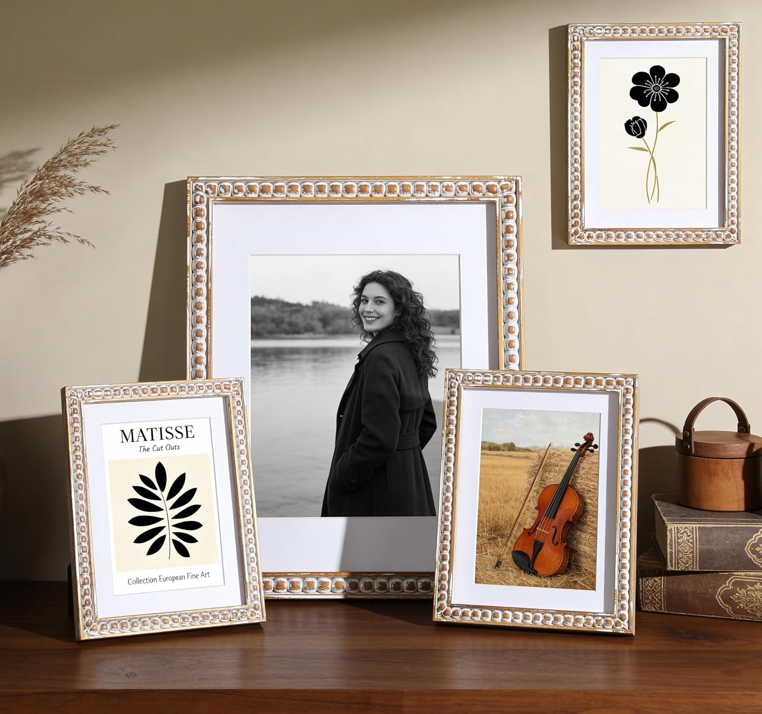 square-4x4-rustic-picture-frame-decorative-distressed-beaded-detailing-natural-pine-wood-with-real-glass-matted-to-3x3-photo-gallery-wall-and-tabletop-display-natural