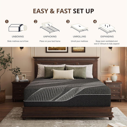 King Size Mattress, 14 Inch Gel Memory Foam, Medium Firm7