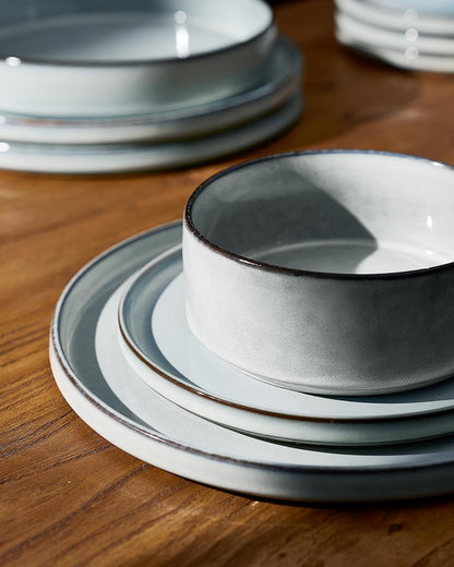 Annecy 16-Piece Dinnerware Set with Pasta Bowls, Grey Blue3