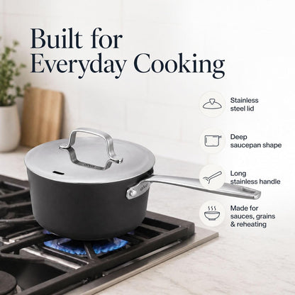 Maestro Ceramic Nonstick Cookware Set 2QT Saucepan, 5QT Stockpot & Lid | 5QT Stock Pot & 2QT Saucepan with Lids; Even Heat; Induction & Oven Safe to 400°F5