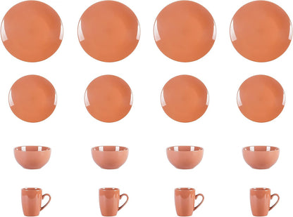 Color Wave Stoneware 16Pc Dinnerware Set, Honey Milk4